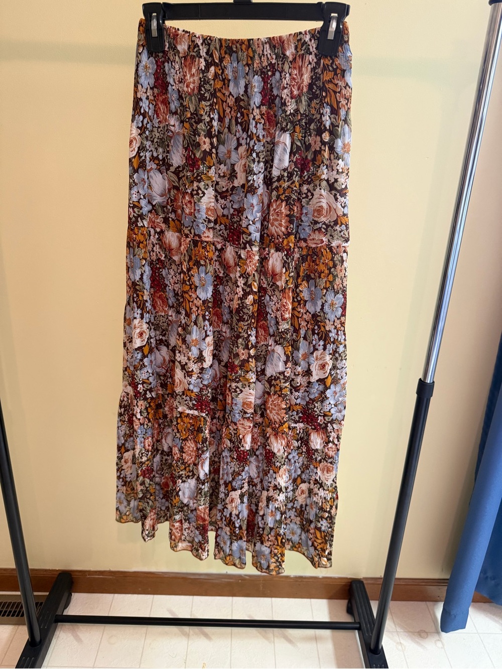Floral Tiered Maxi Skirt - Multicolor